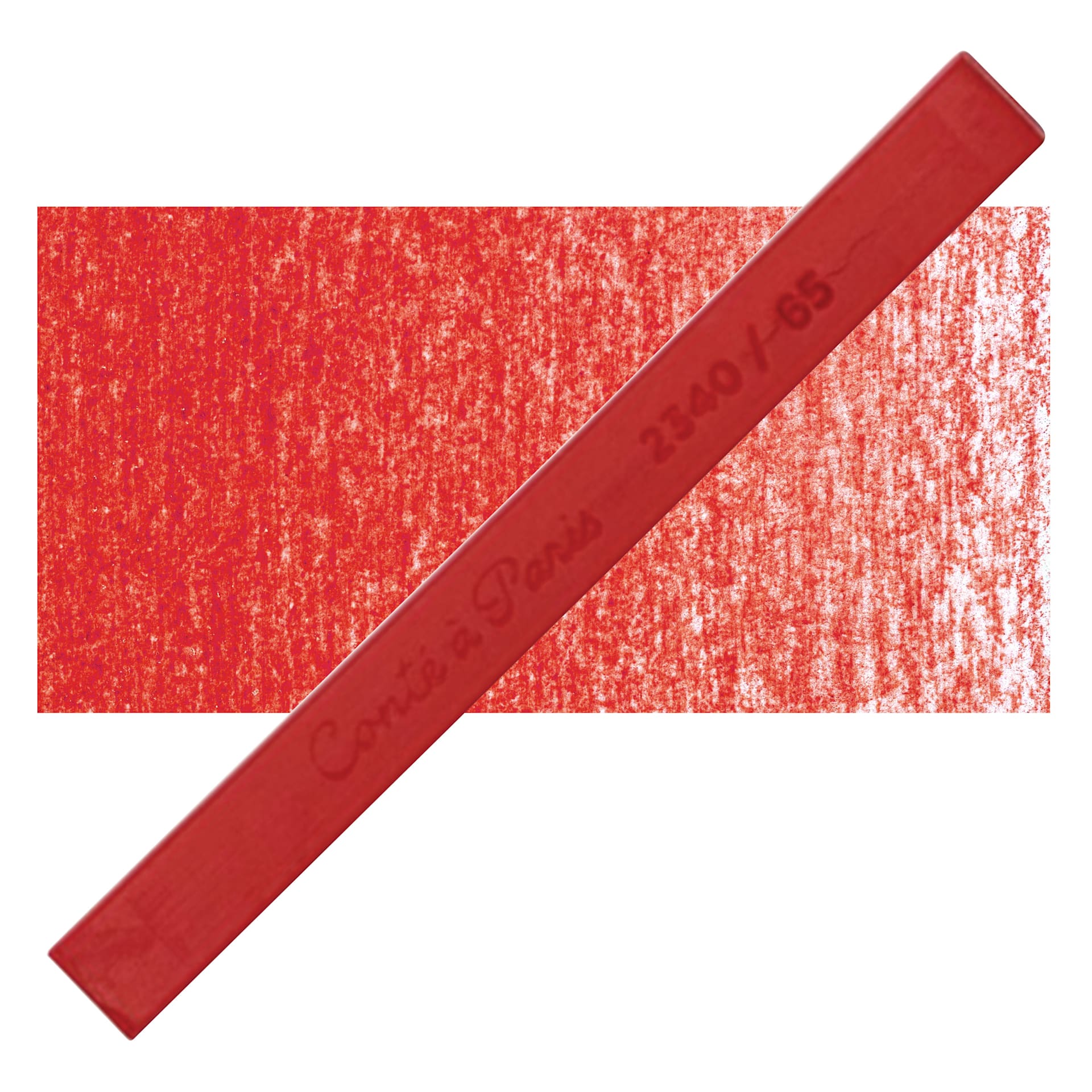 Conté à Paris Colour Pastel Carré - Bright Red 65, Single Carré and swatch