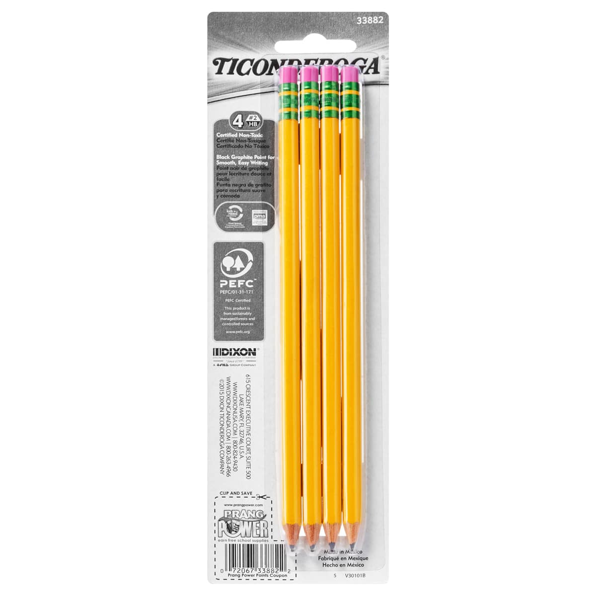 Ticonderoga Pencils 4/Pkg.   Carded - Peggable