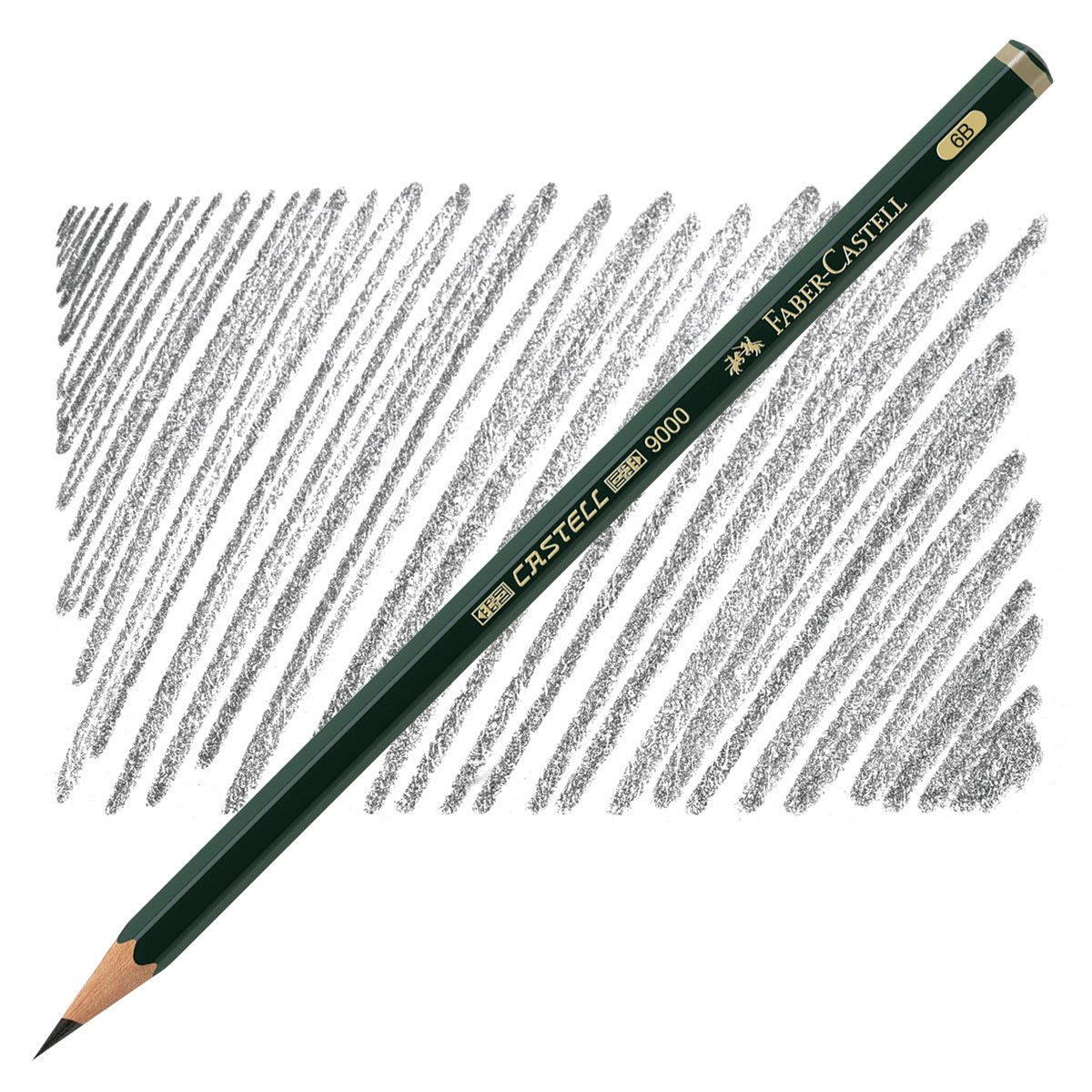 Faber-Castell 9000 Pencil - Graphite, 6B pencil and swatch