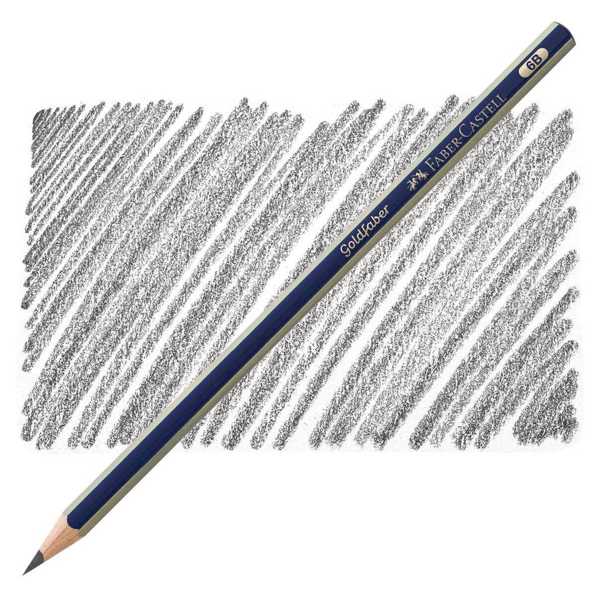 Faber-Castell Goldfaber Sketching Pencil - 6B pencil and swatch