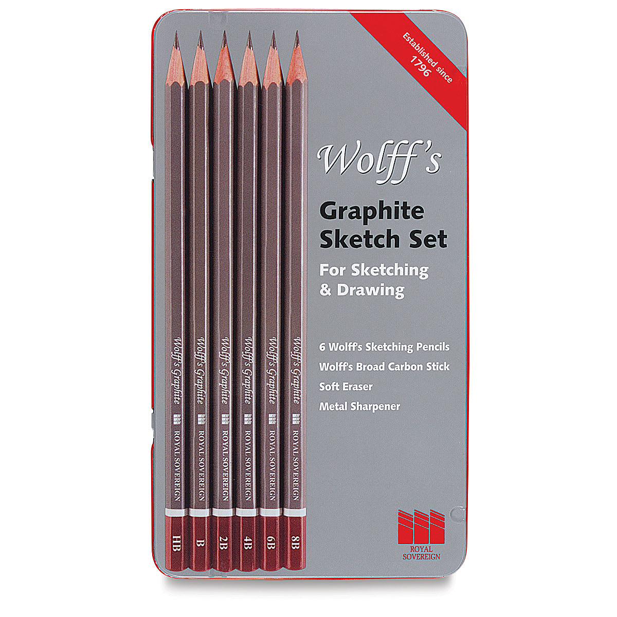 Wolff's Graphite Sketch Set - Top view of closed Tin

