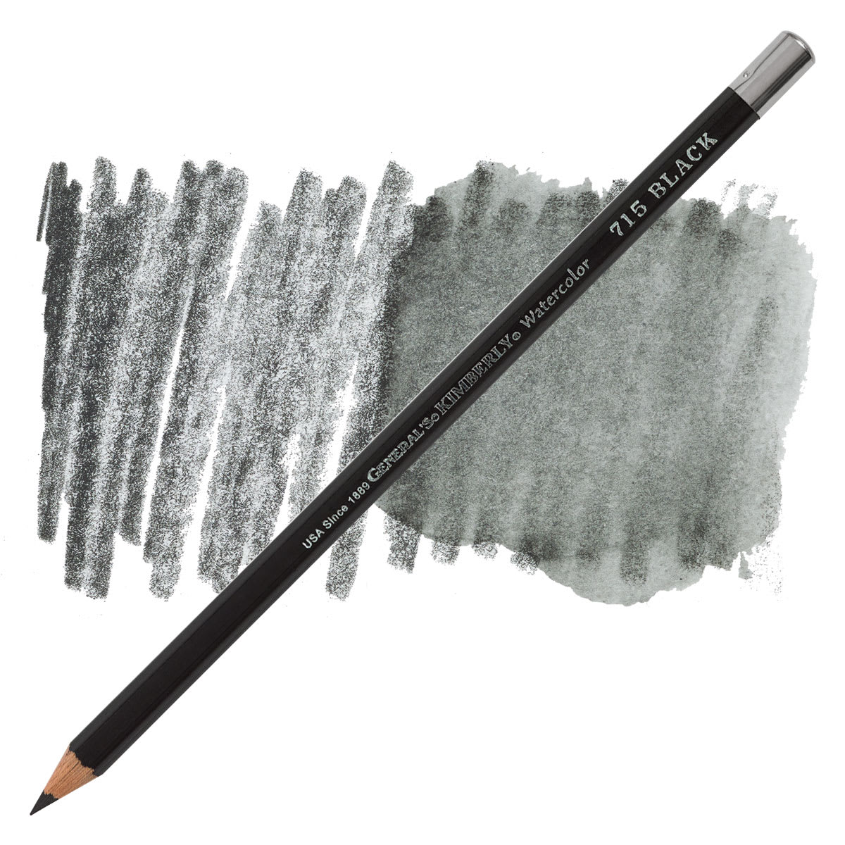 General's Kimberly Watercolor Pencil - Black pencil and swatch