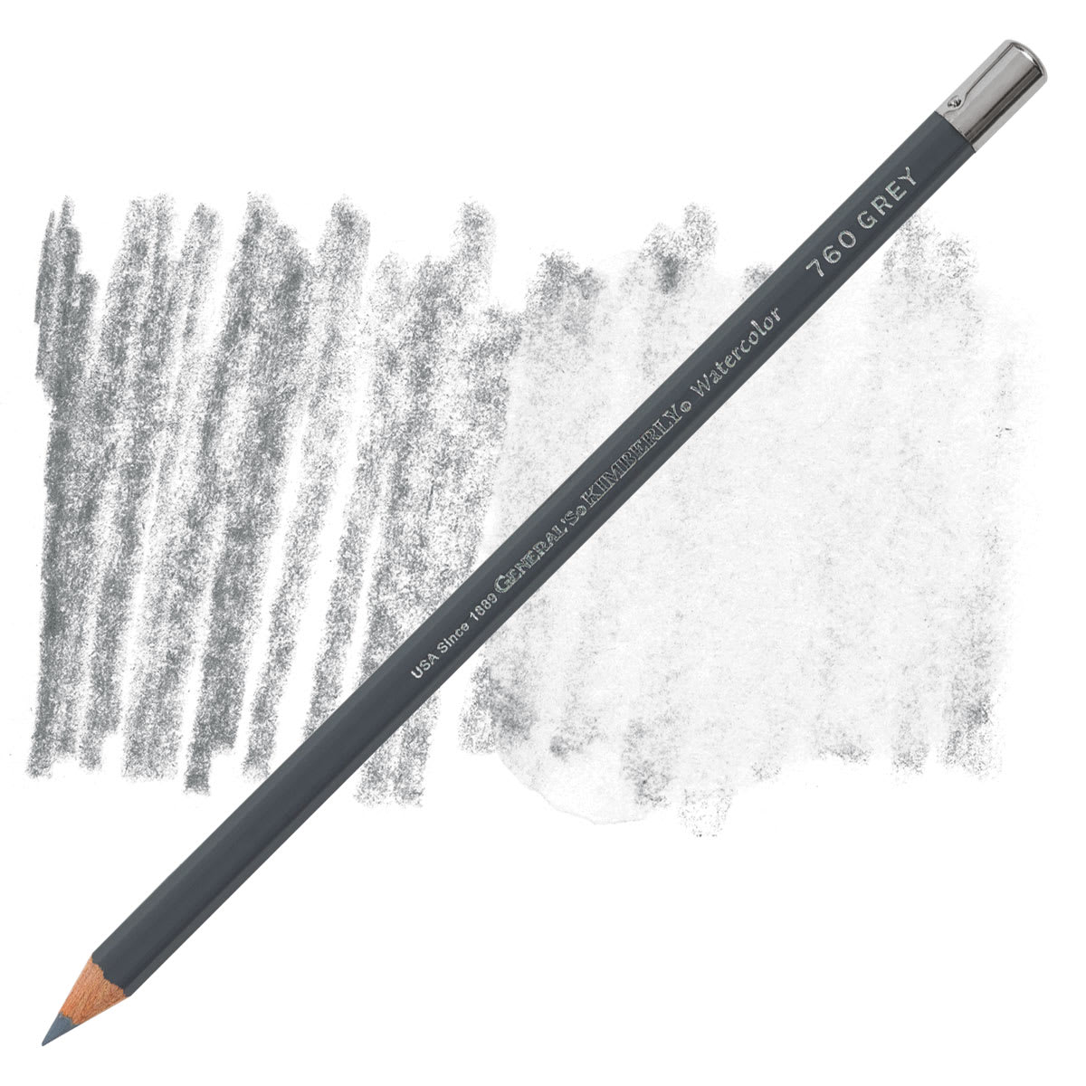 General's Kimberly Watercolor Pencil - Gray pencil and swatch