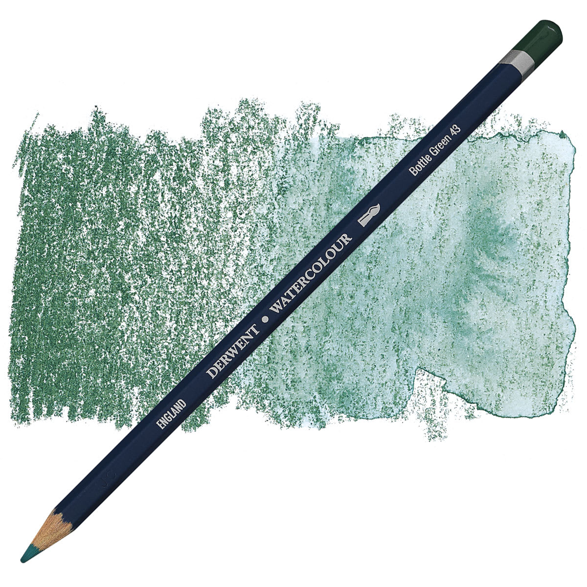 Derwent Watercolor Pencil - Bottle Green pencil and swatch
