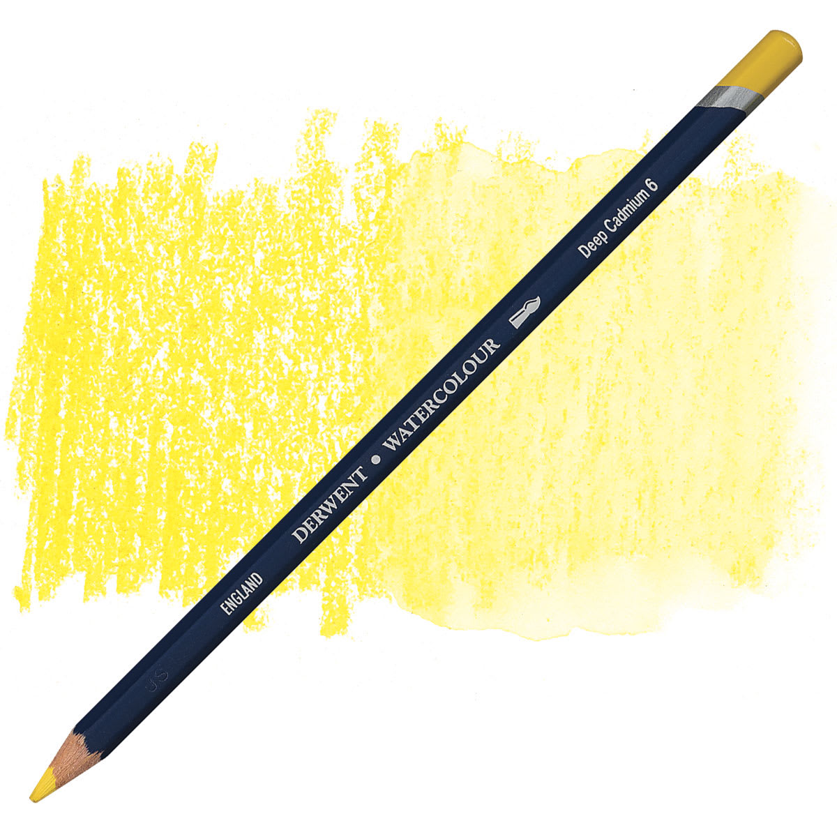 Derwent Watercolor Pencil - Deep Cadmium pencil and swatch