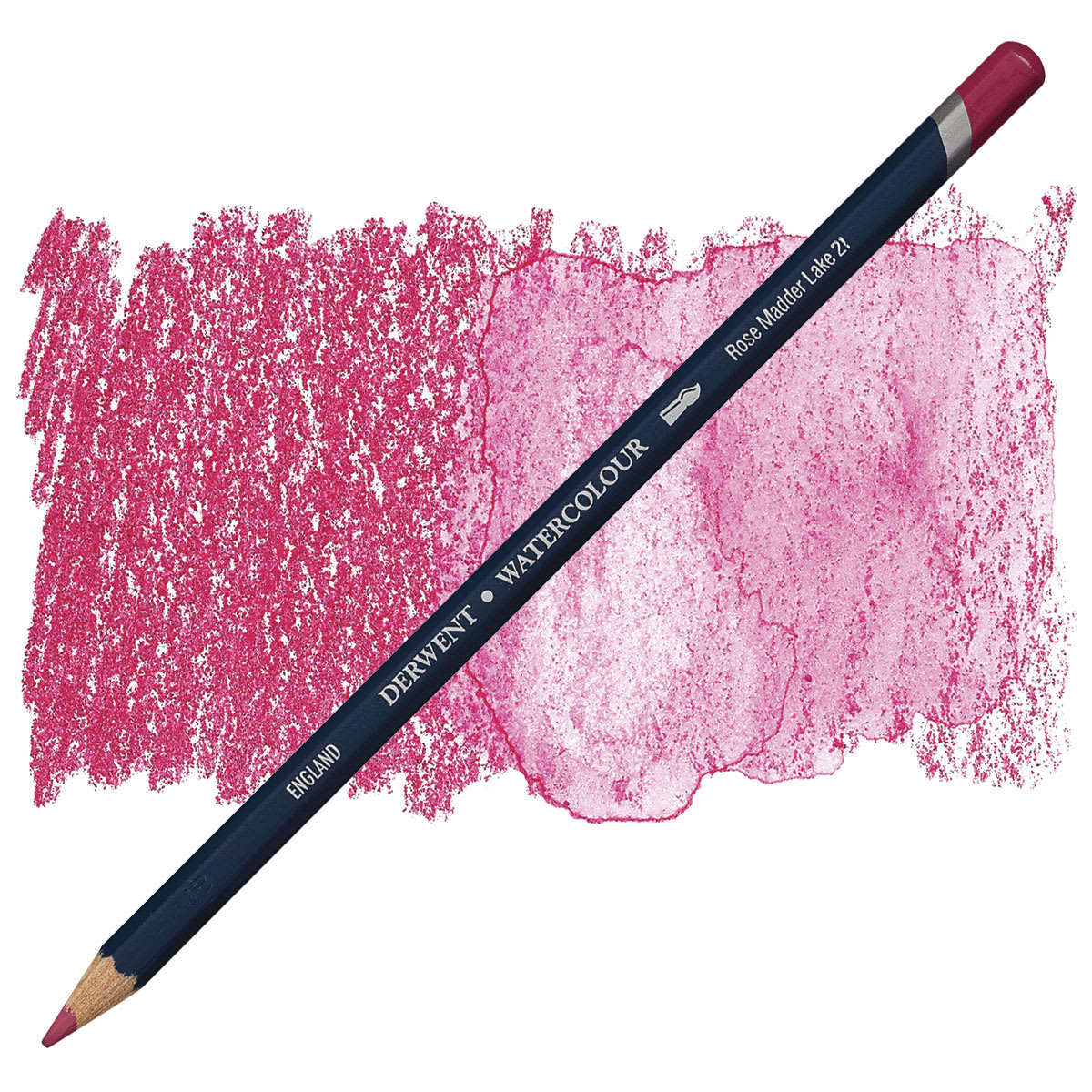 Derwent Watercolor Pencil - Rose Madder Lake pencil and swatch