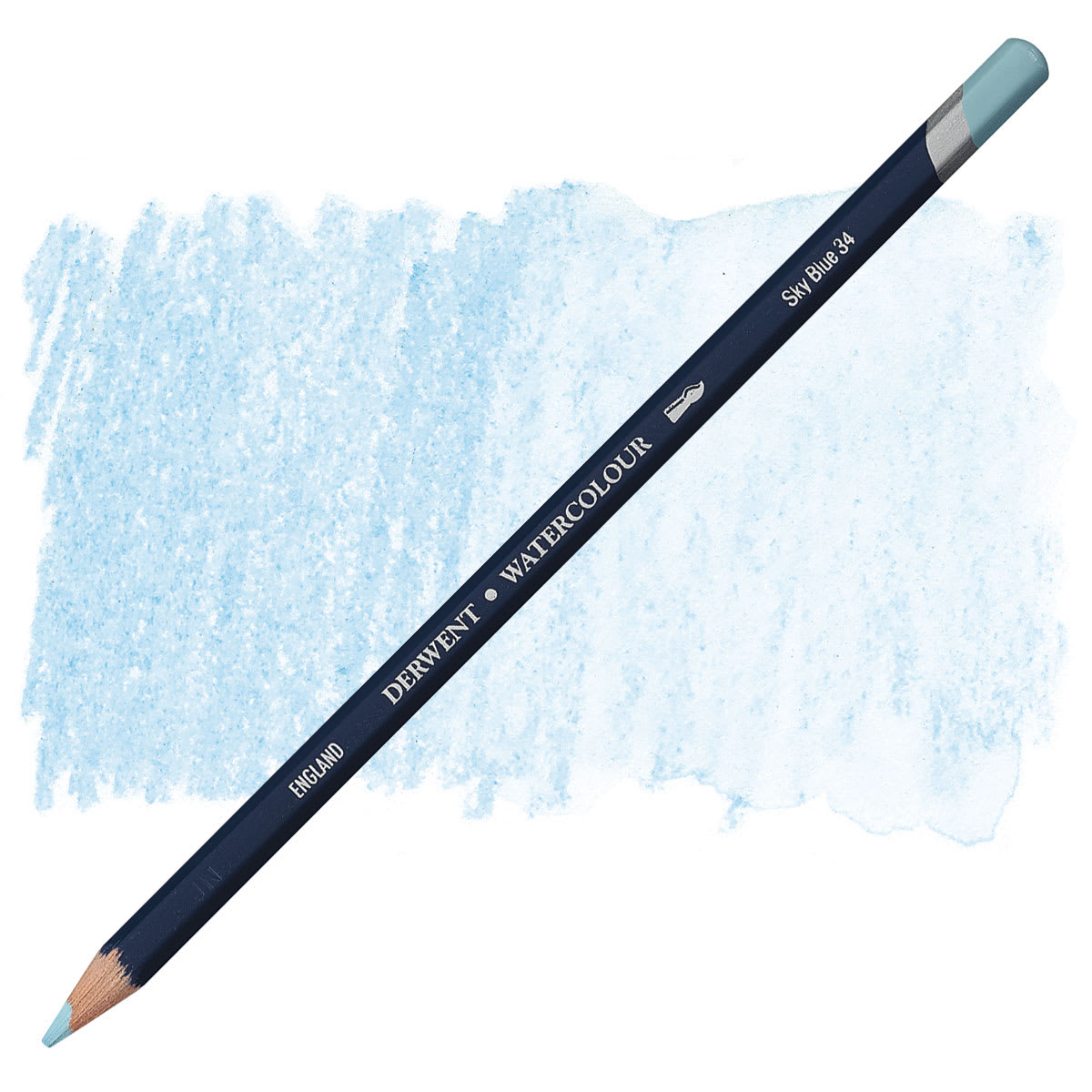 Derwent Watercolor Pencil - Sky Blue pencil and swatch