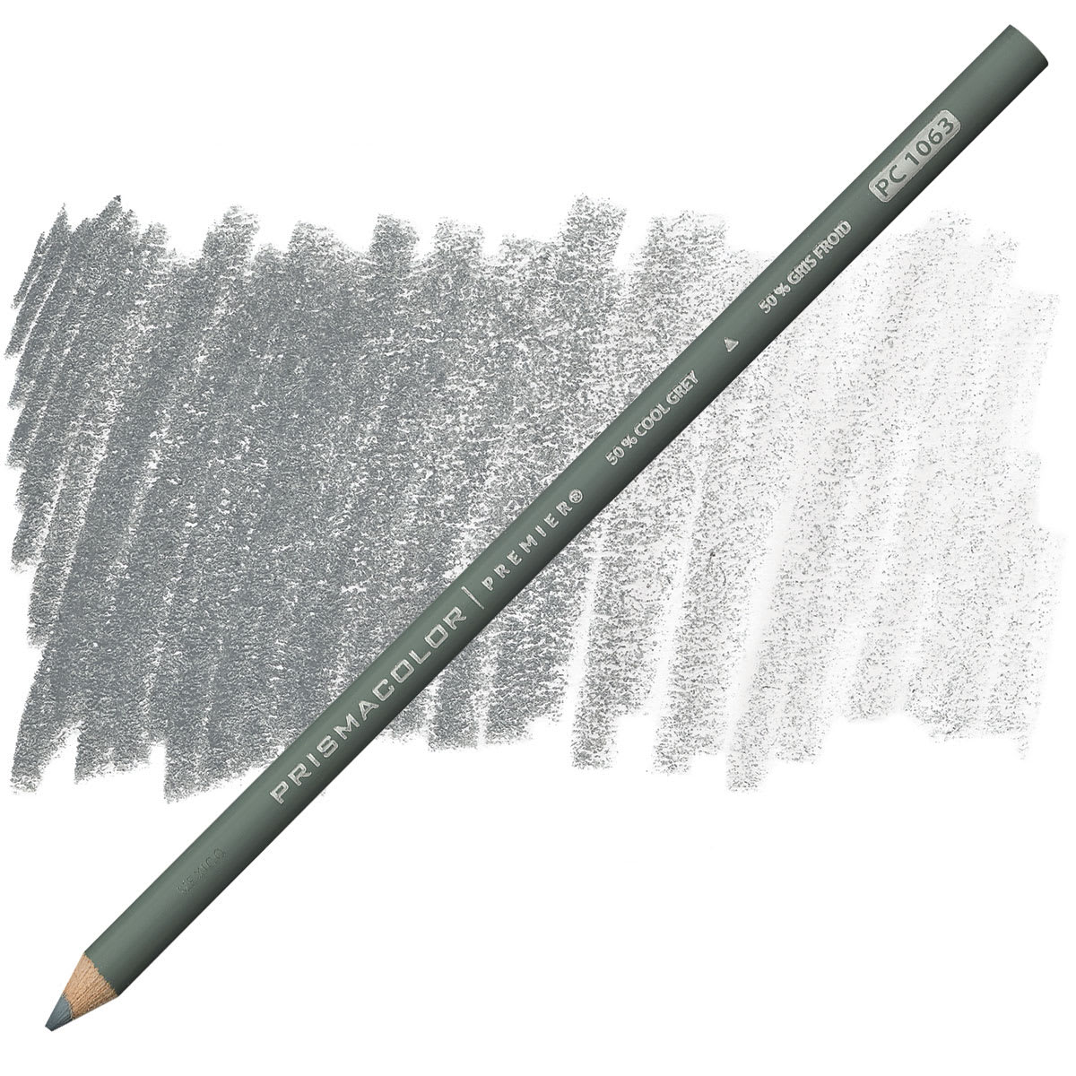 Prismacolor Premier Colored Pencil  - Cool Grey 50% pencil and swatch