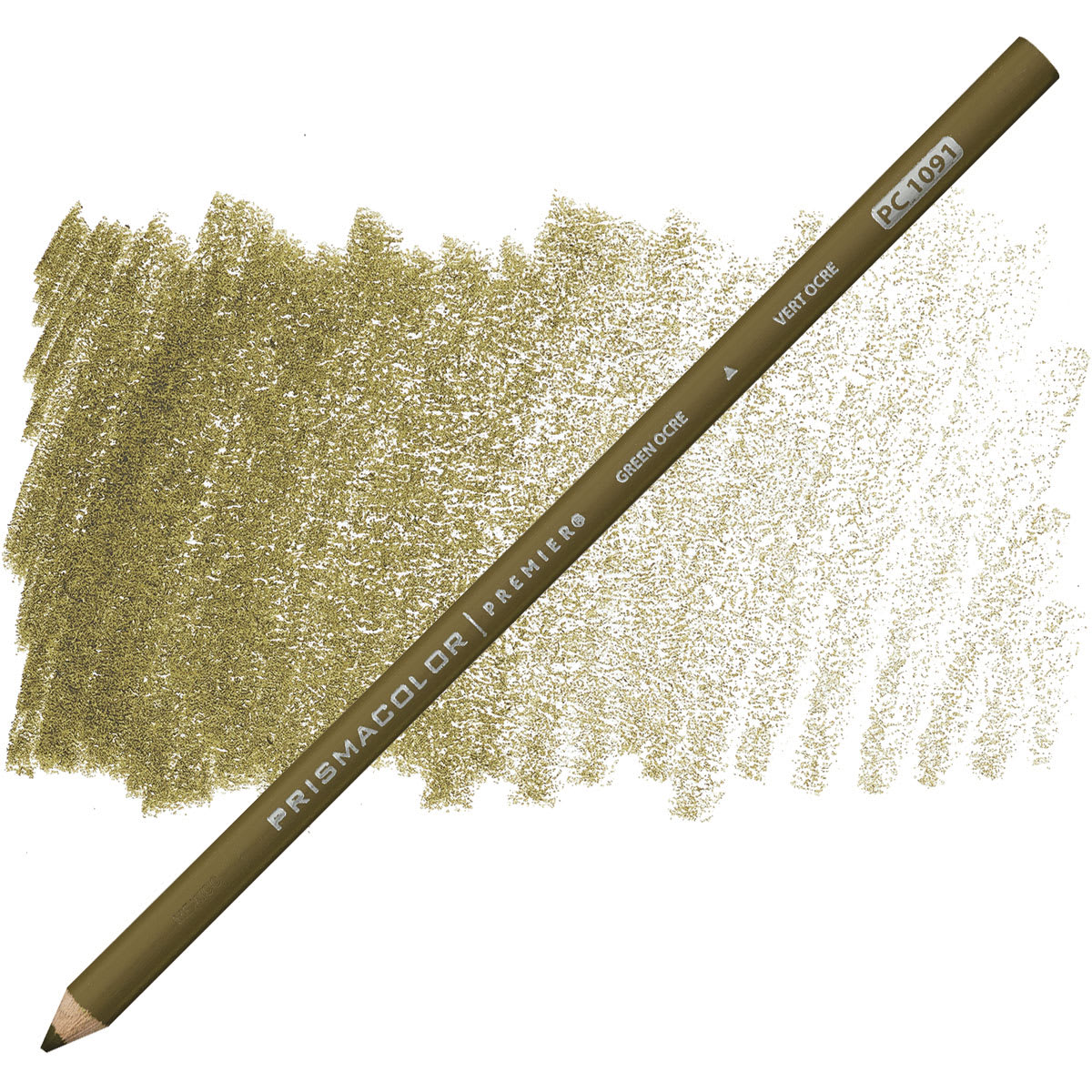 Prismacolor Premier Colored Pencil - Green Ochre pencil and swatch