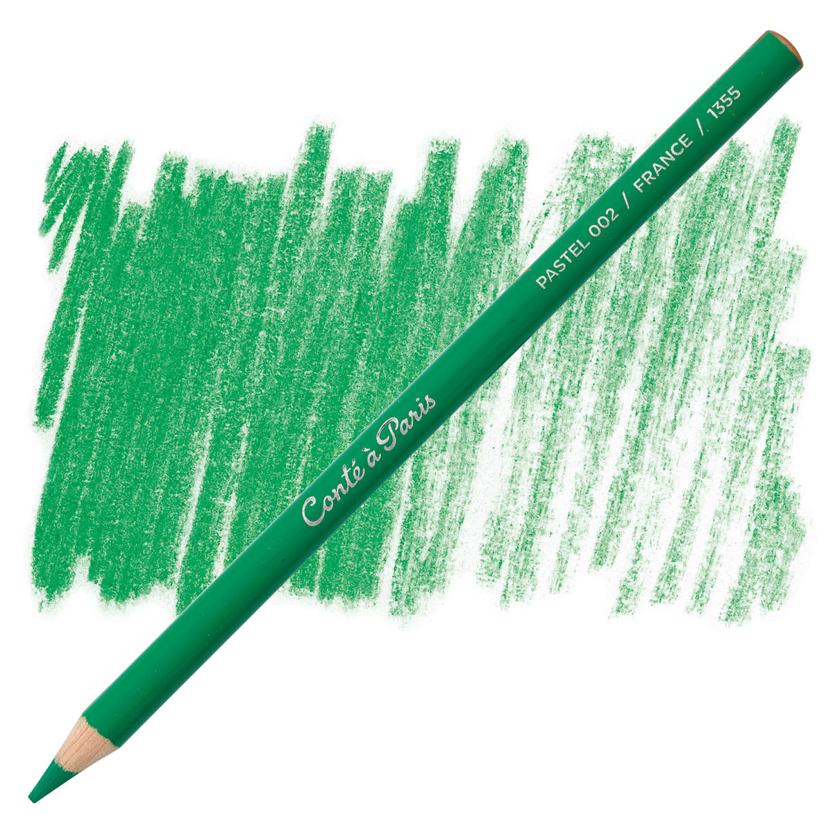 Conté à Paris Pastel Pencil - Dark Green pencil and swatch