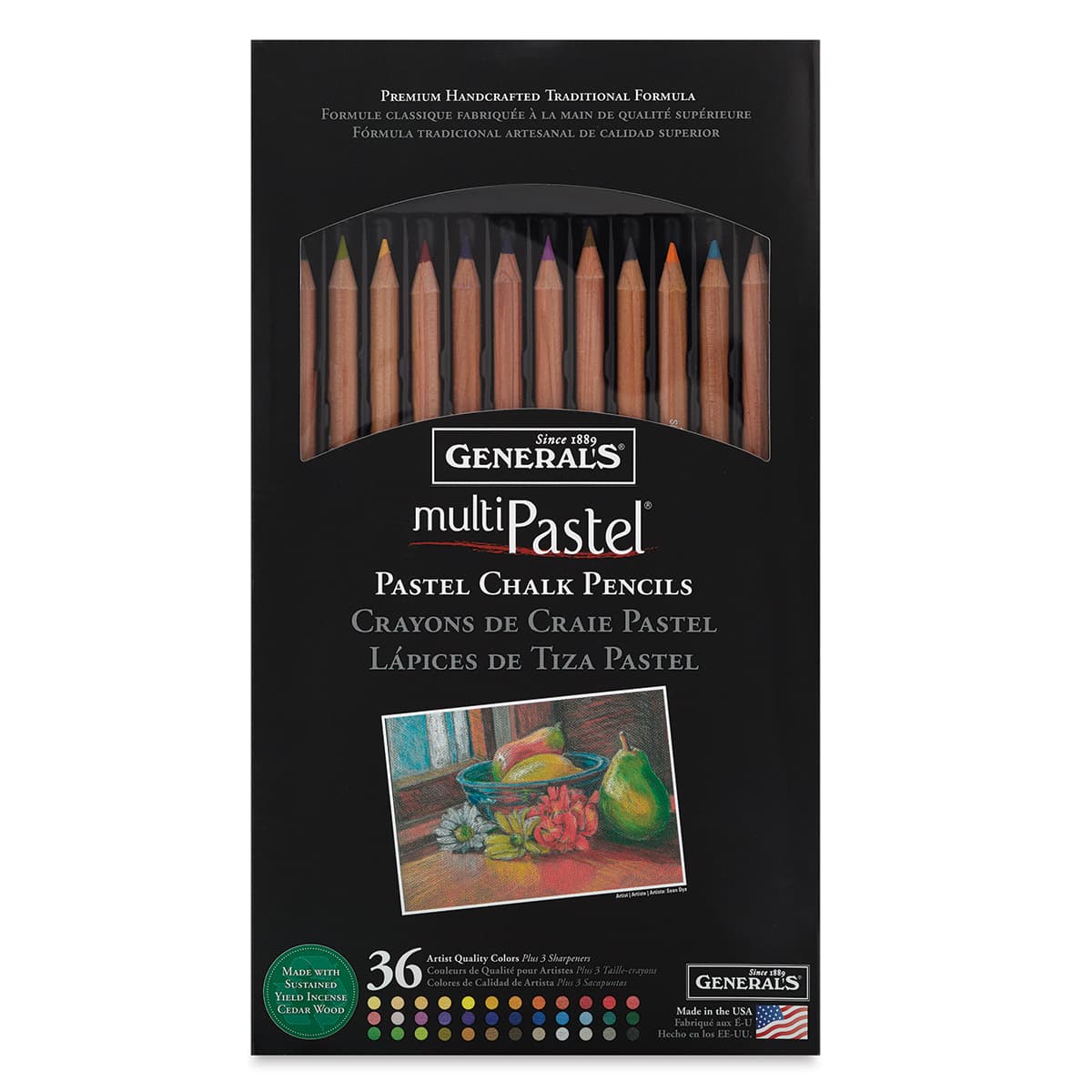 Pastel Chalk Pencil - Set of 36 (Outside of Packaging)