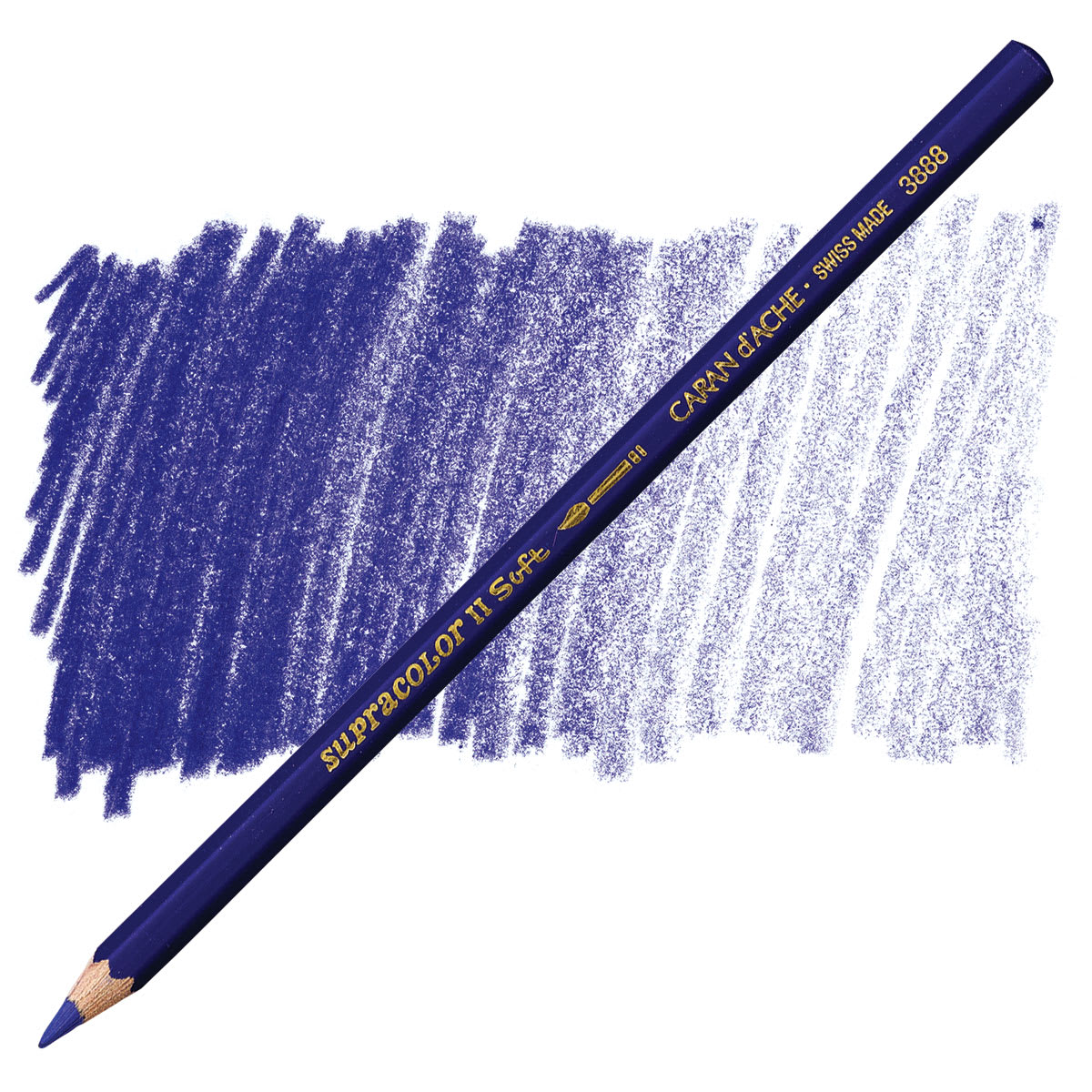 Caran d'Ache Supracolor Soft Aquarelle Pencil - Royal Blue pencil and swatch