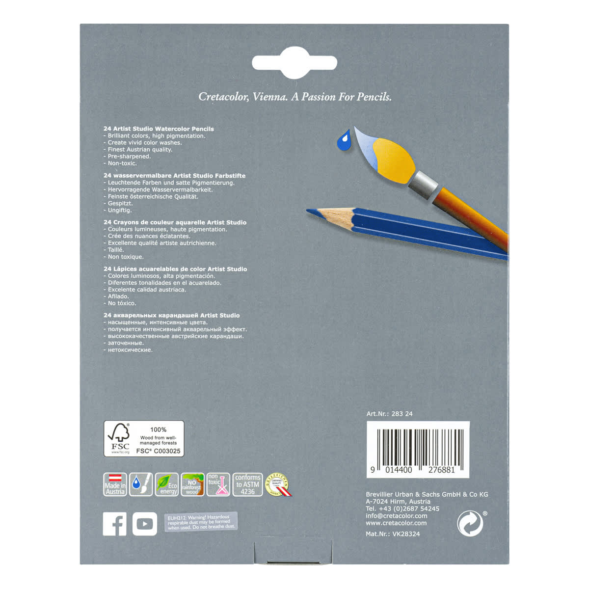 Artist Studio Watercolor Pencil Sets 24-Color Set