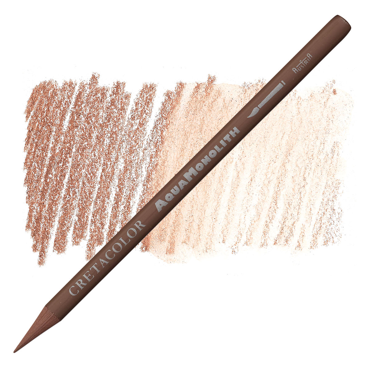 Cretacolor Aqua Monolith Woodless Watercolor Pencil - Chestnut Brown pencil and swatch