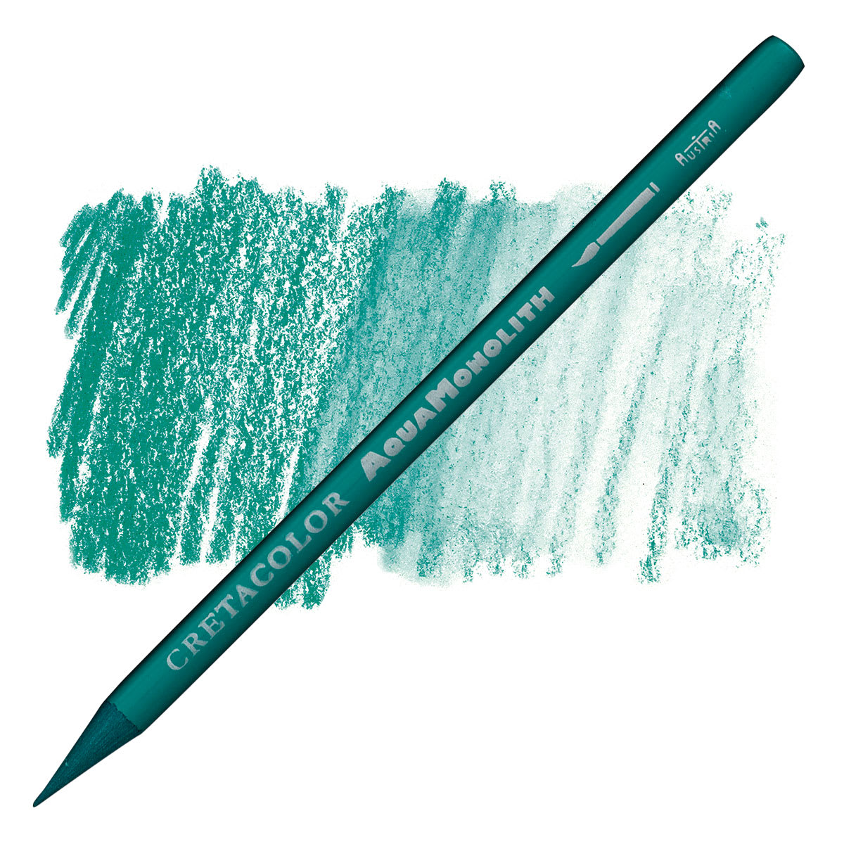 Cretacolor Aqua Monolith Woodless Watercolor Pencil - Fir Green pencil and swatch