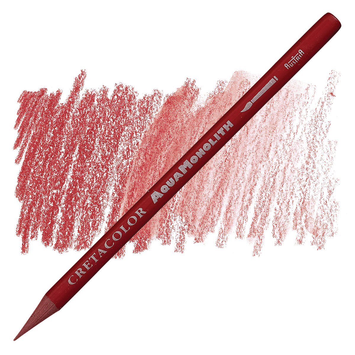 Cretacolor Aqua Monolith Woodless Watercolor Pencil - Madder Carmine pencil and swatch