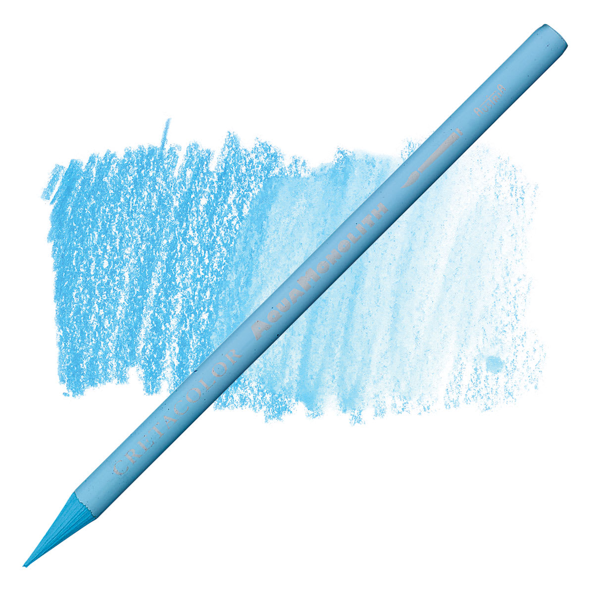 Cretacolor Aqua Monolith Woodless Watercolor Pencil - Pastel Blue pencil and swatch