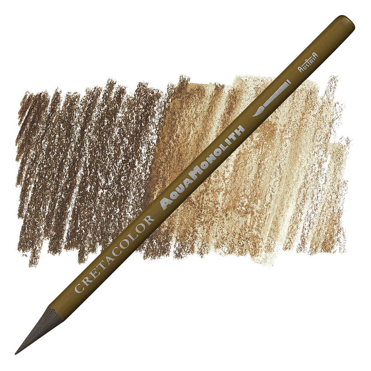 Cretacolor Aqua Monolith Woodless Watercolor Pencil - Sepia Light pencil and swatch