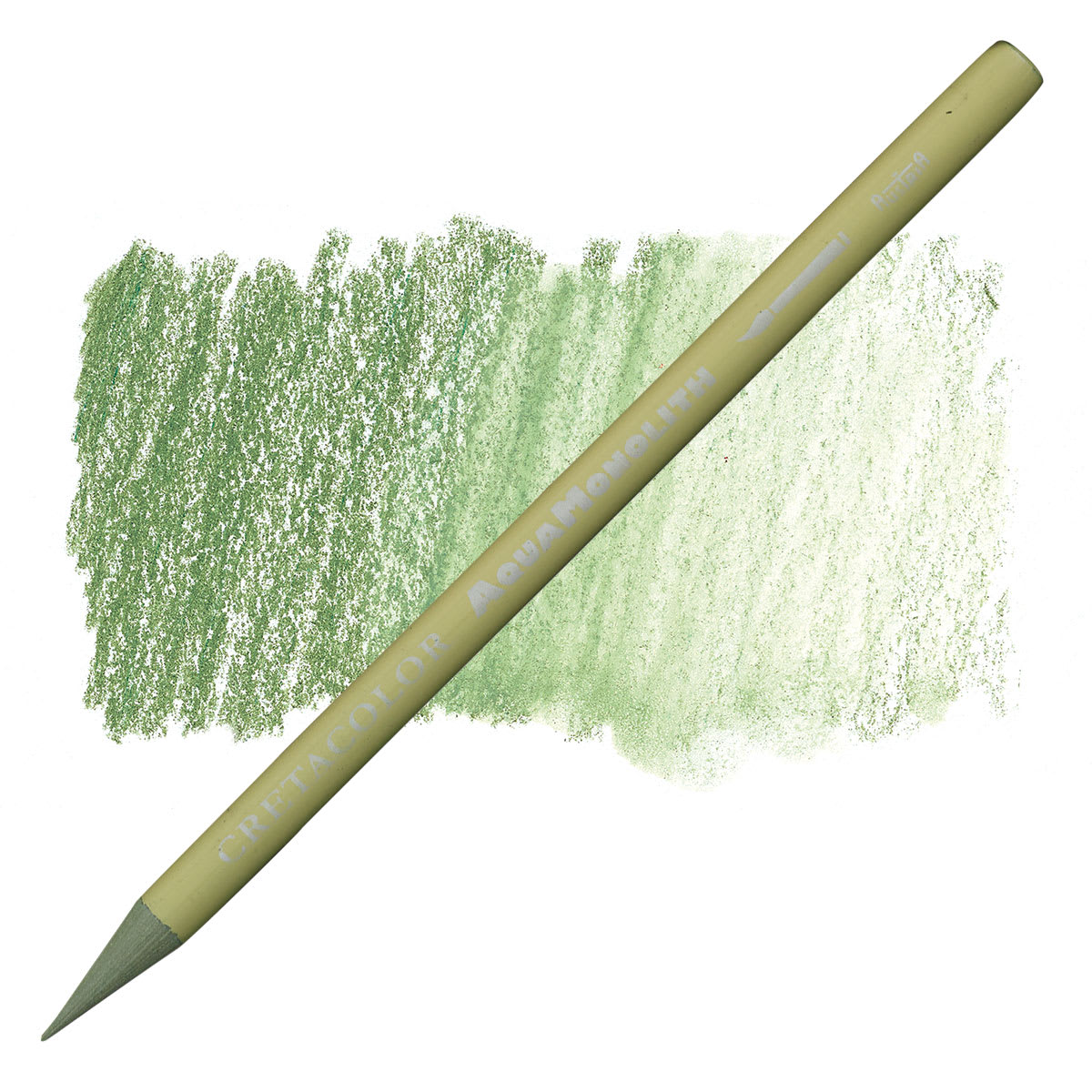Cretacolor Aqua Monolith Woodless Watercolor Pencil - Umber Green Light pencil and swatch