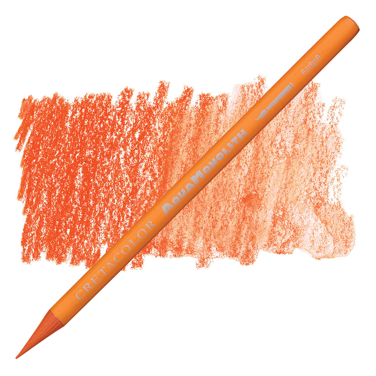 Cretacolor Aqua Monolith Woodless Watercolor Pencil - Vermilion Light pencil and swatch