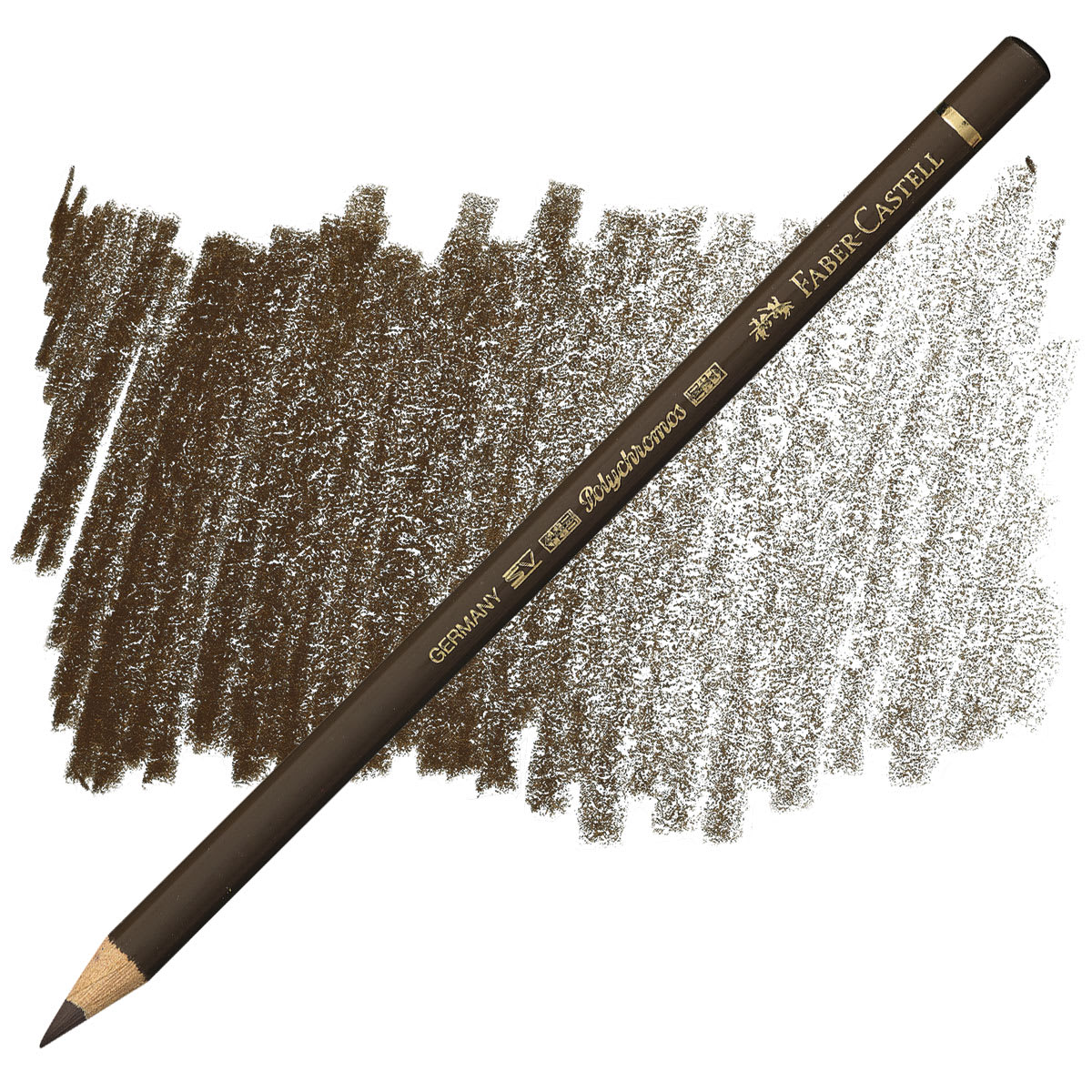 Faber-Castell Polychromos Pencil - Burnt Umber pencil and swatch