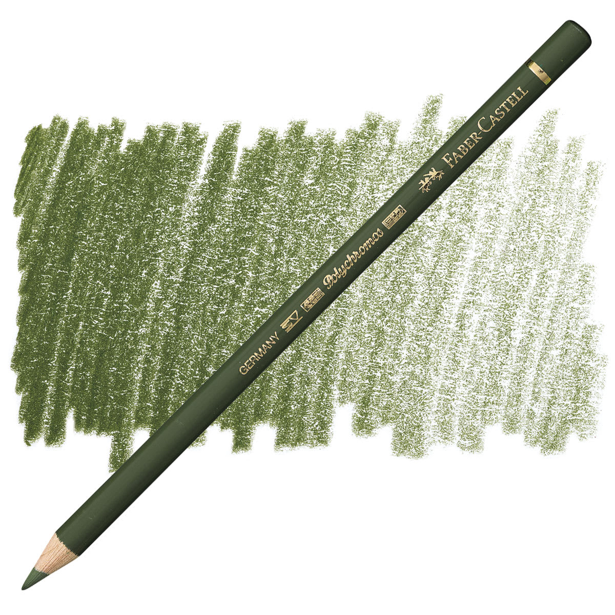 Faber-Castell Polychromos Pencil - Chrome Green Opaque pencil and swatch