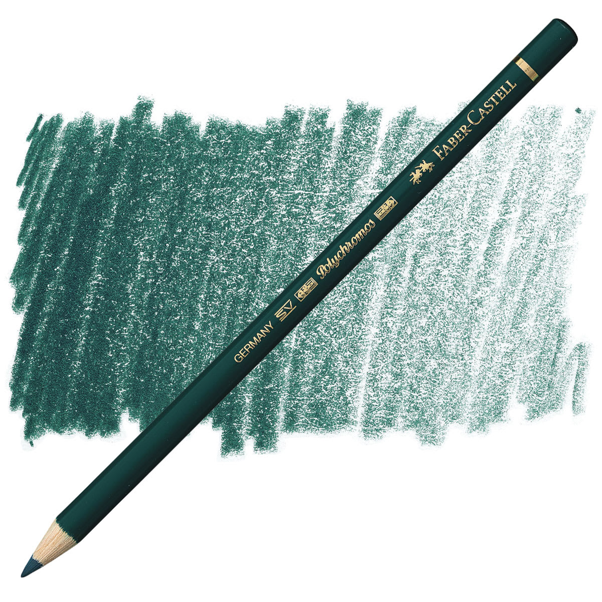 Faber-Castell Polychromos Pencil - Deep Cobalt Green pencil and swatch