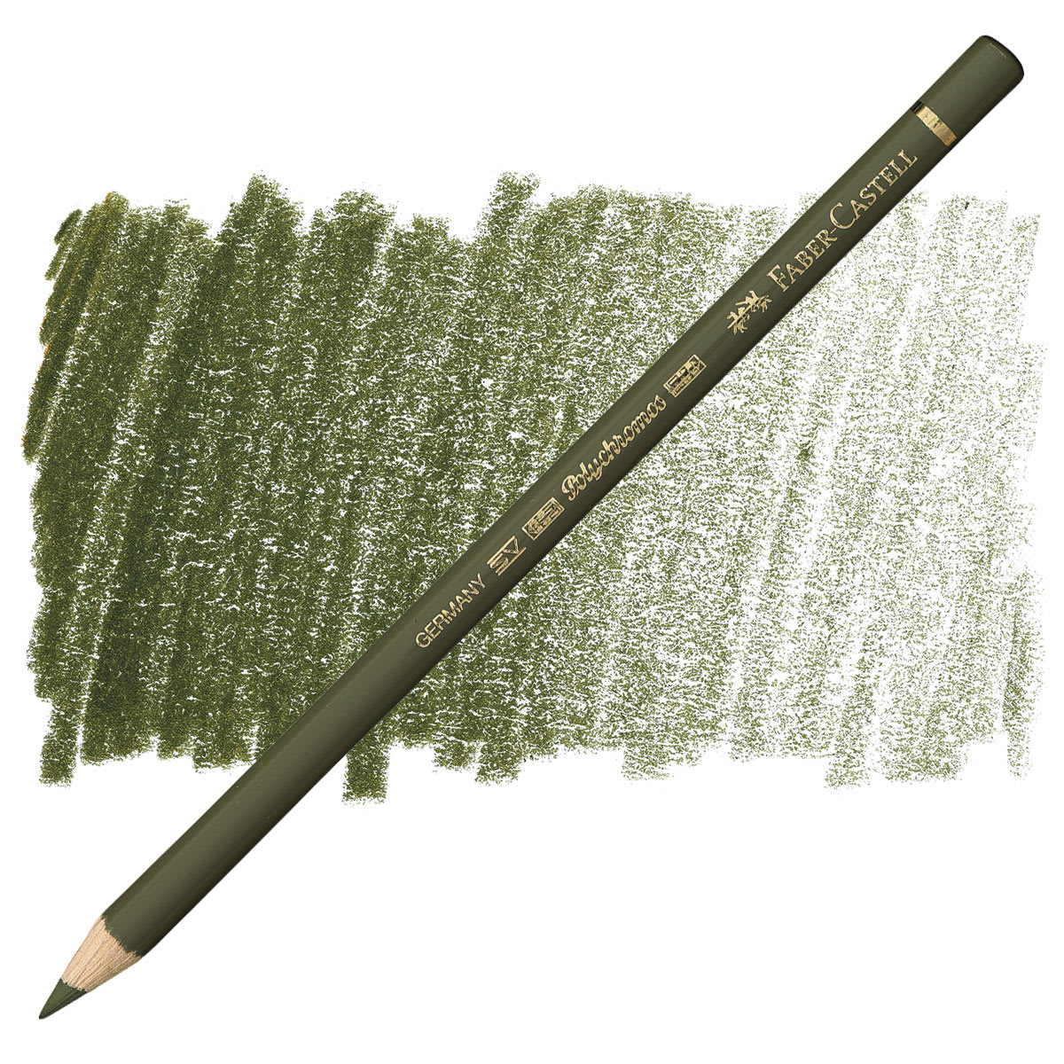 Faber-Castell Polychromos Pencil - Olive Green Yellowish pencil and swatch
