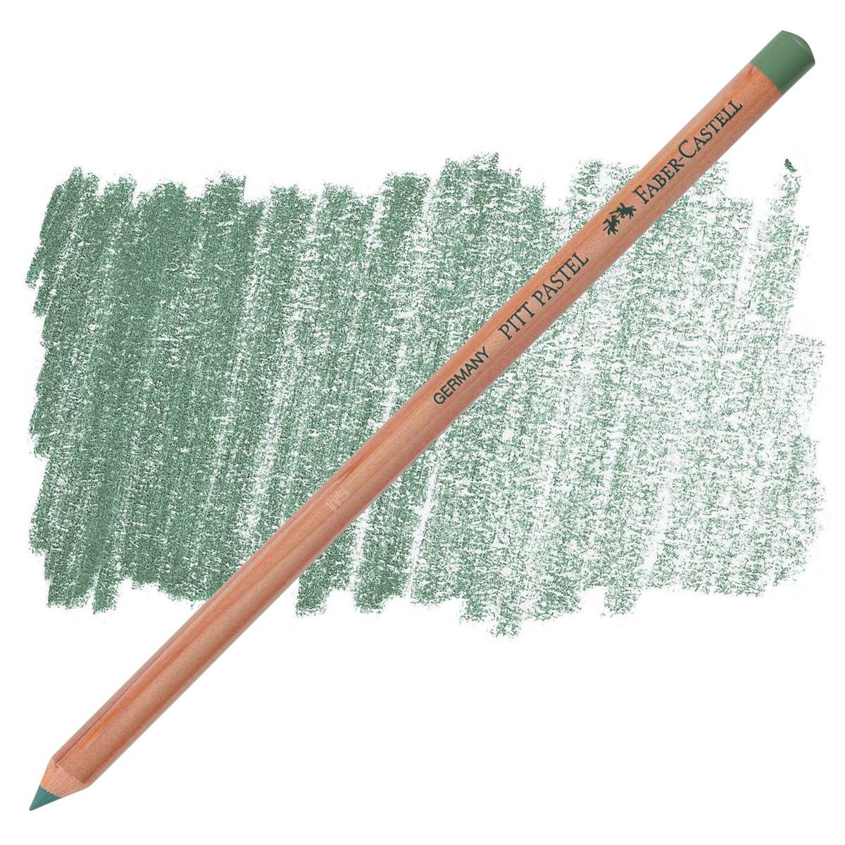 Faber-Castell Pitt Pastel Pencil - Earth Green pencil and swatch