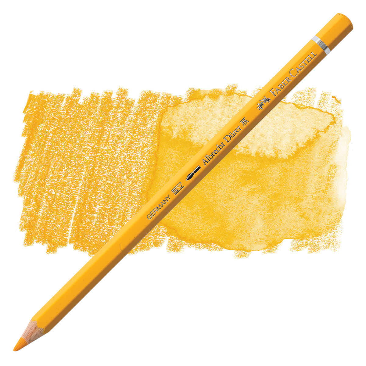 Faber-Castell Albrecht Durer Watercolor Pencil - Dark Chrome Yellow pencil and swatch