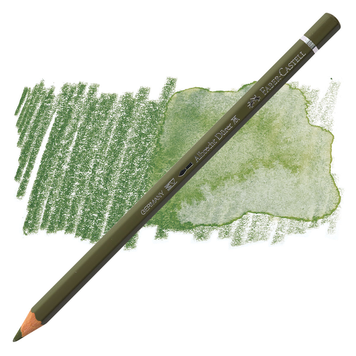 Faber-Castell Albrecht Durer Watercolor Pencil - Olive Green Yellowish pencil and swatch