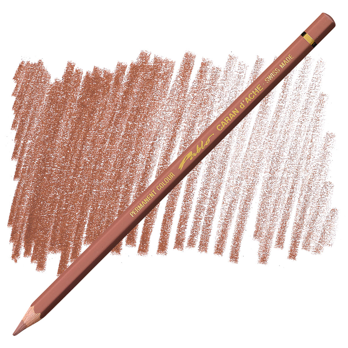 Caran d'Ache Pablo Colored Pencil - Brownish Orange pencil and swatch