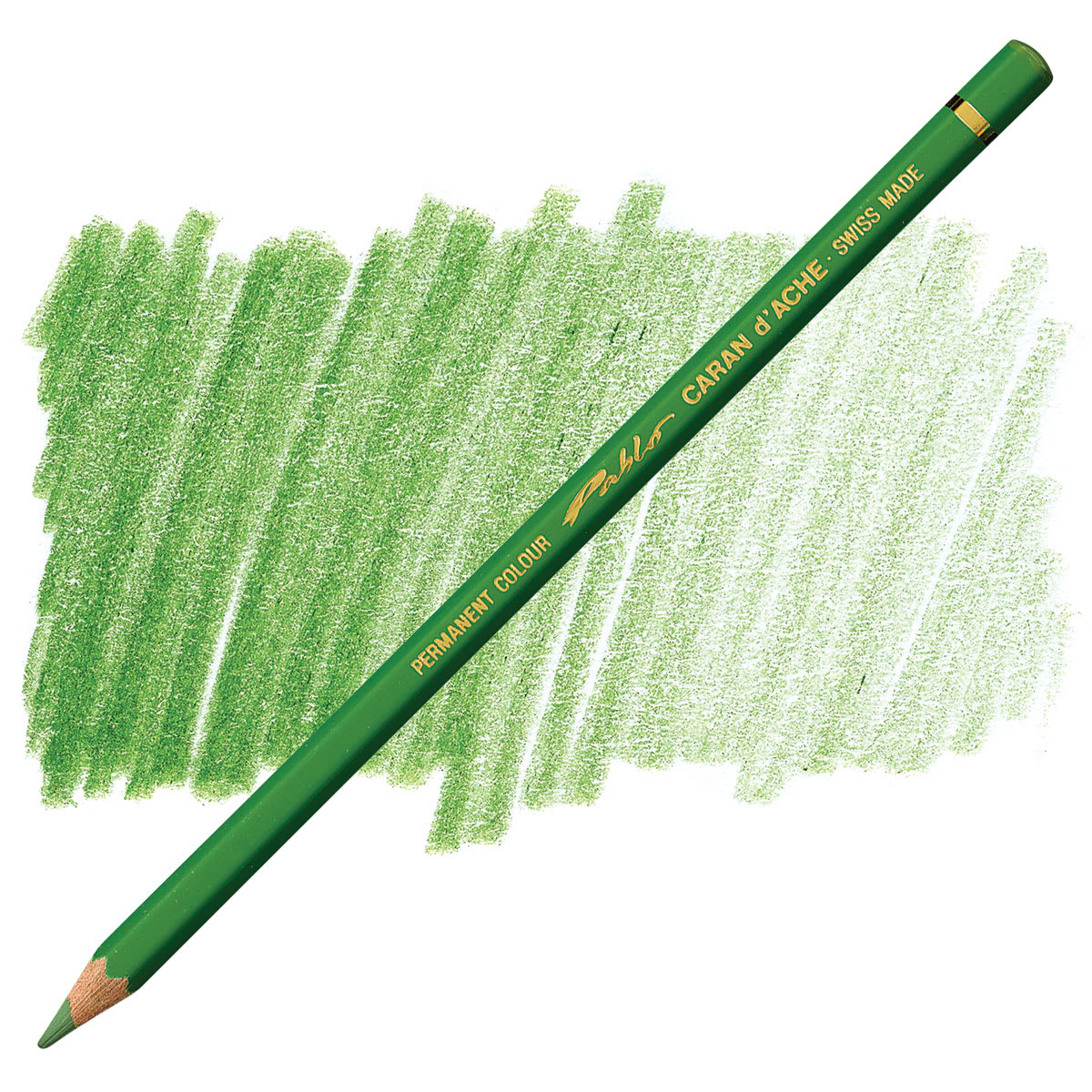 Caran d'Ache Pablo Colored Pencil - Moss Green pencil and swatch