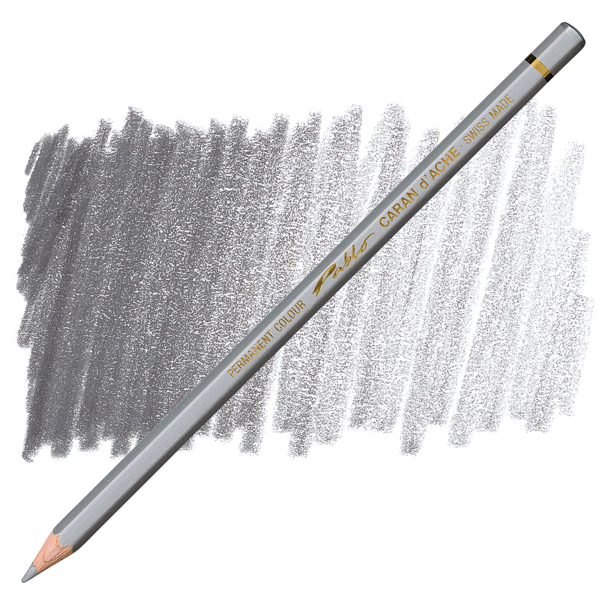 Caran d'Ache Pablo Colored Pencil - Silver pencil and swatch