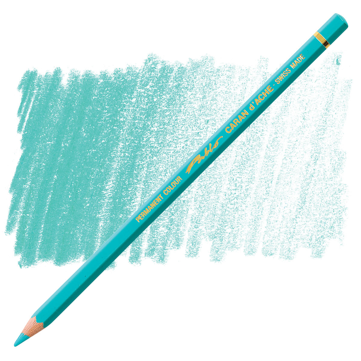 Caran d'Ache Pablo Colored Pencil - Turquoise Green pencil and swatch
