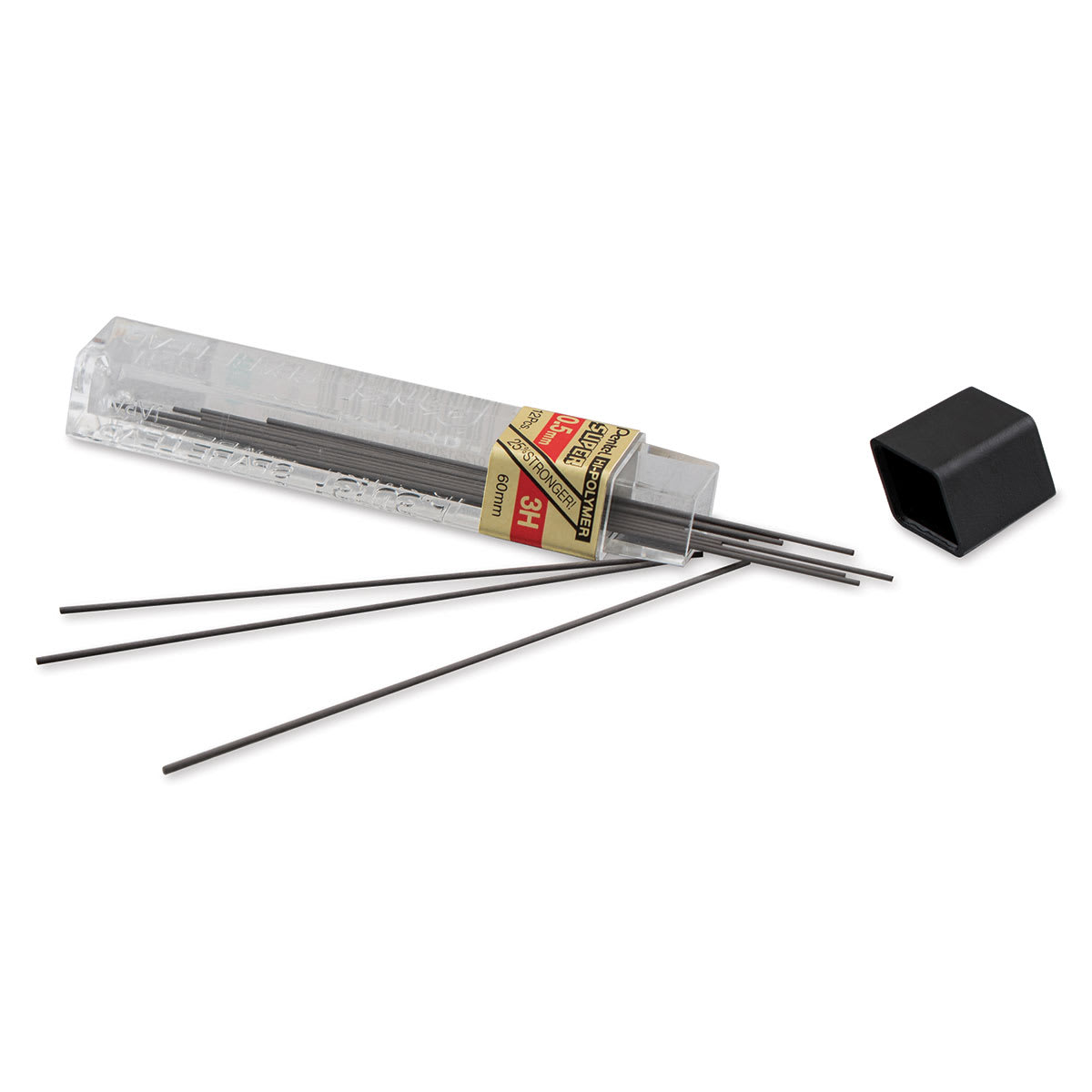 Pentel Hi-Polymer Lead Refills - 0.5 mm, Black, 3H packaging open