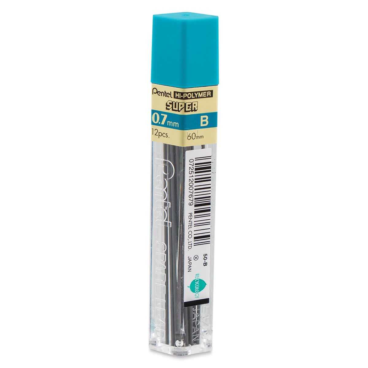 Pentel Hi-Polymer Lead Refills - 0.7 mm, Black, B back of package