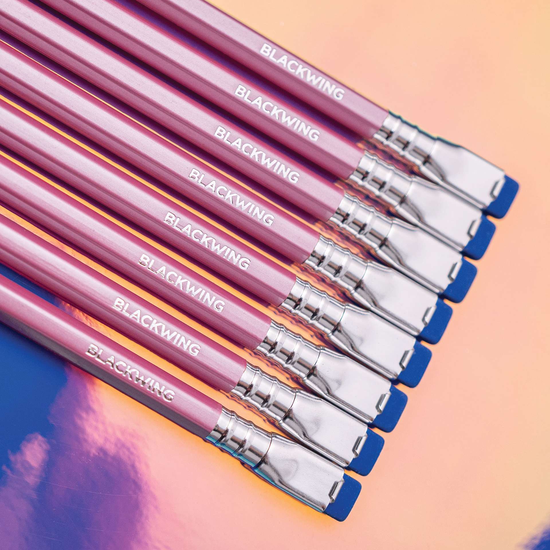 Blackwing Pencils - Pearl Pink, Pkg of 12, Balanced, pencils laid out