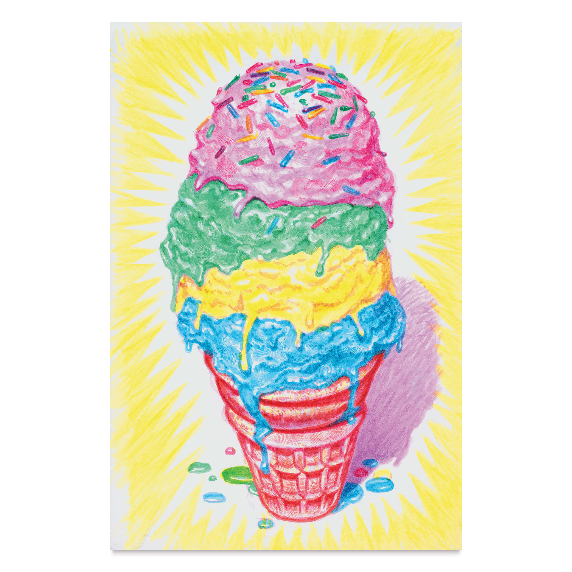 Faber-Castell Pitt Artist Pens - Set of 6, Pastel Colors, Brush Nib, ice cream drawing