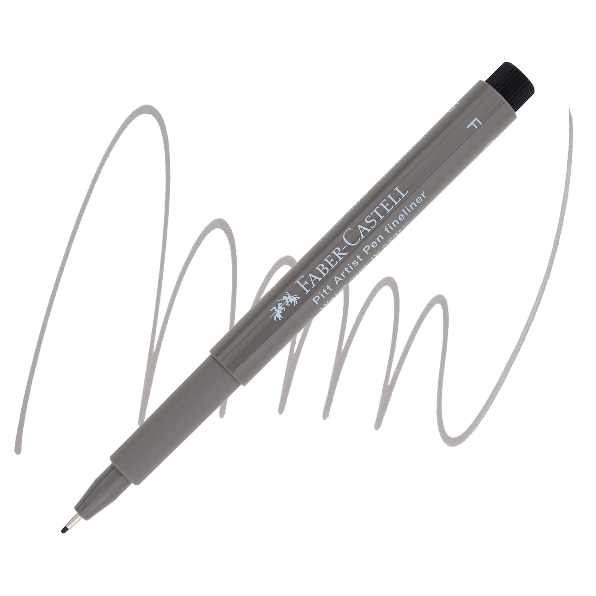 Faber-Castell Pitt Artist Pen - Warm Gray IV, Fine Nib pen and swatch