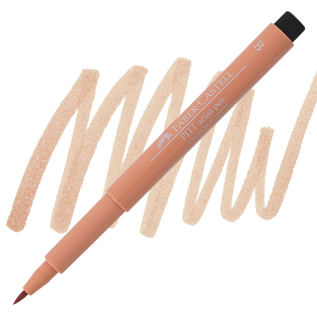 Faber-Castell Pitt Artist Pen - Cinnamon, Brush Nib pen and swatch