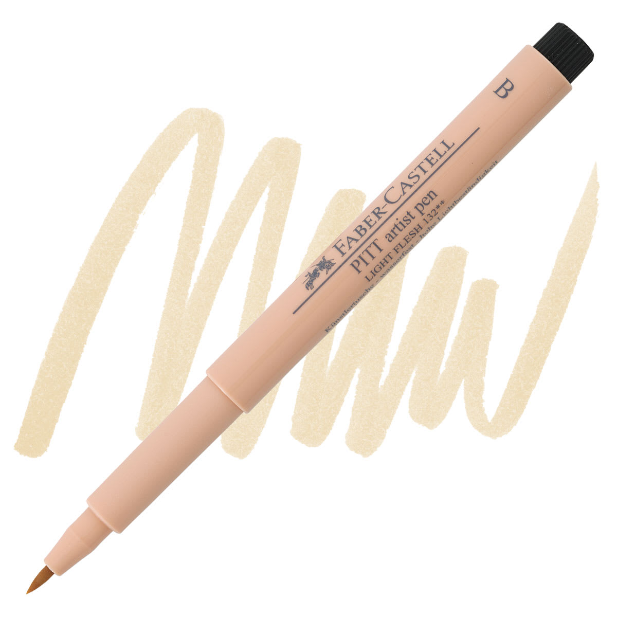 Faber-Castell Pitt Artist Pen - Beige Red, Brush Nib pen and swatch
