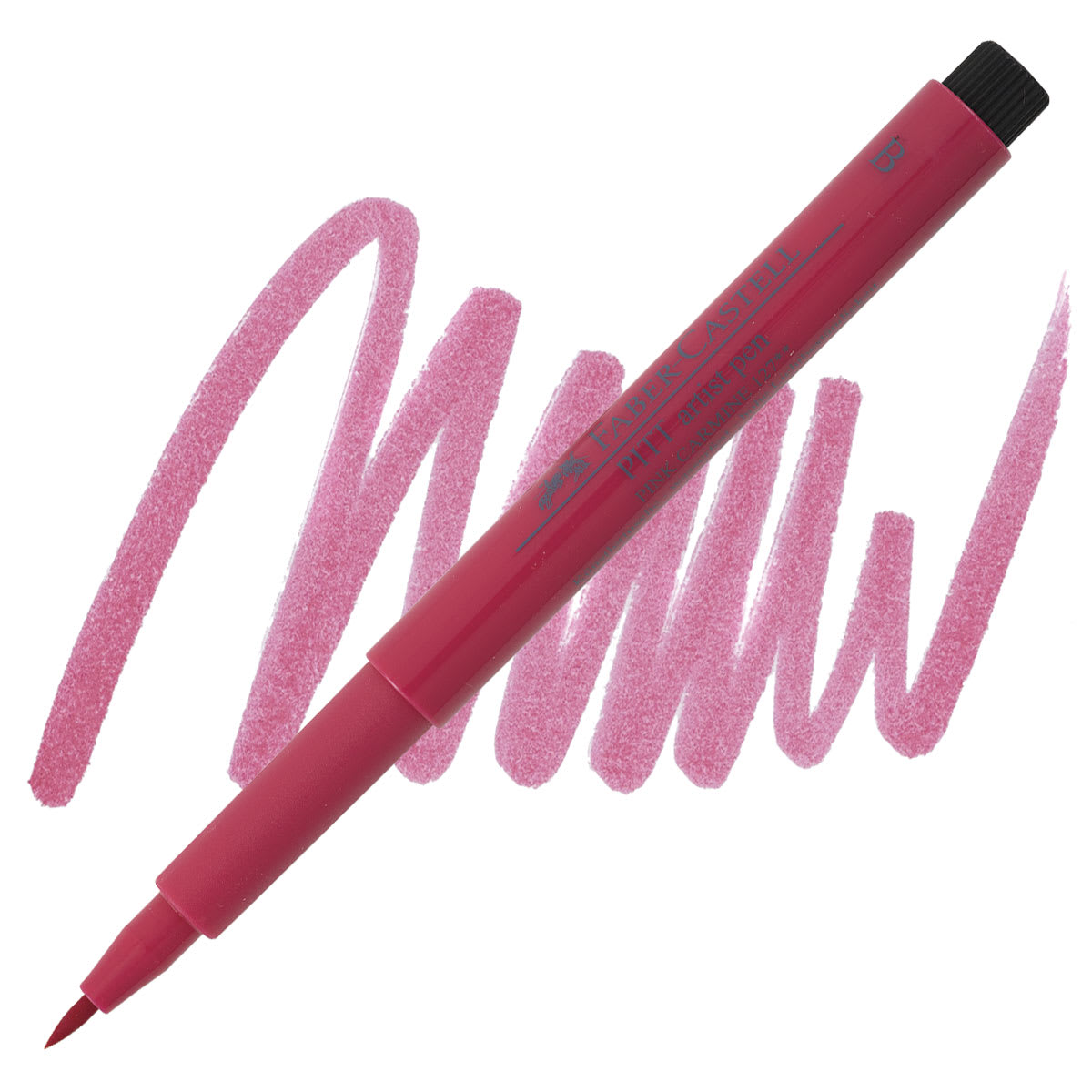 Faber-Castell Pitt Artist Pen - Pink Carmine, Brush Nib pen and swatch