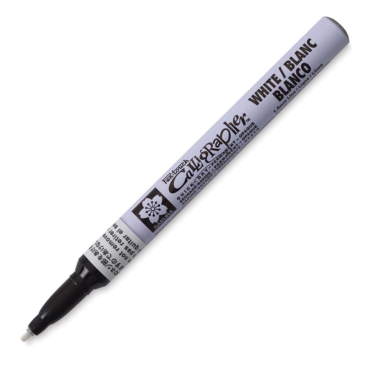 Sakura Pen-Touch Calligrapher Pens - Fine Line White pen shown at angle
