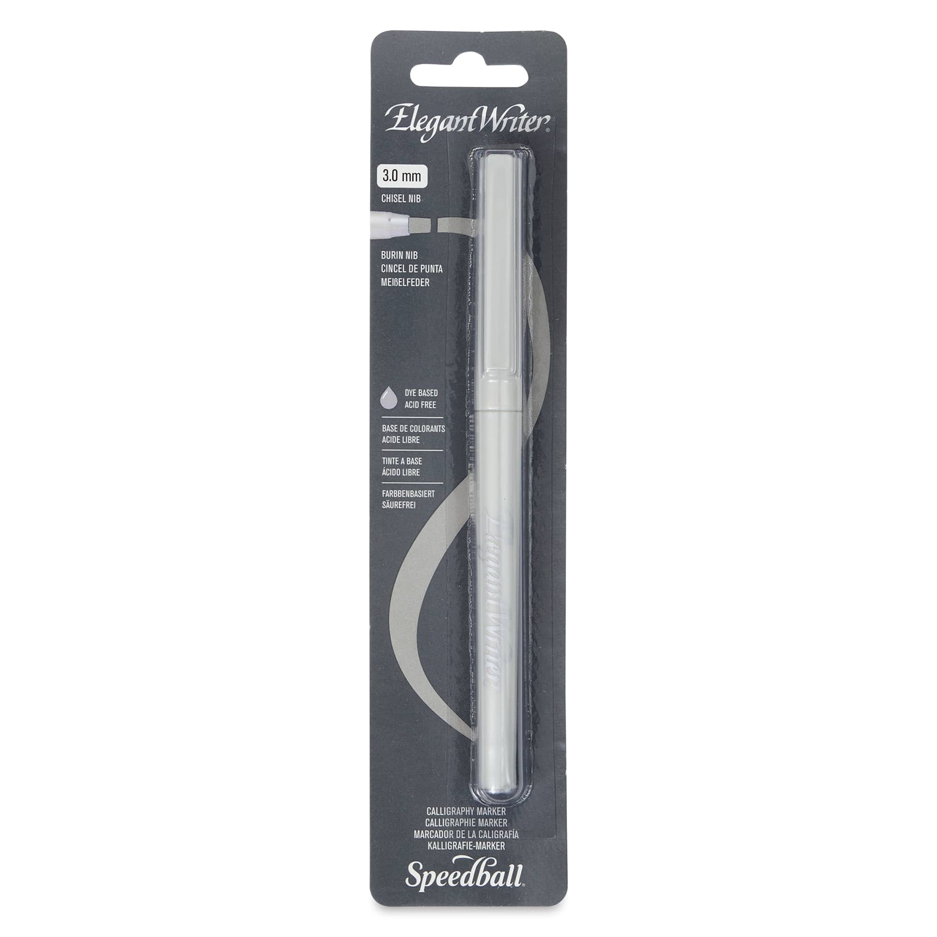 Speedball Elegant Writer Calligraphy Marker - 3.0 mm, Silver, front of the packaging