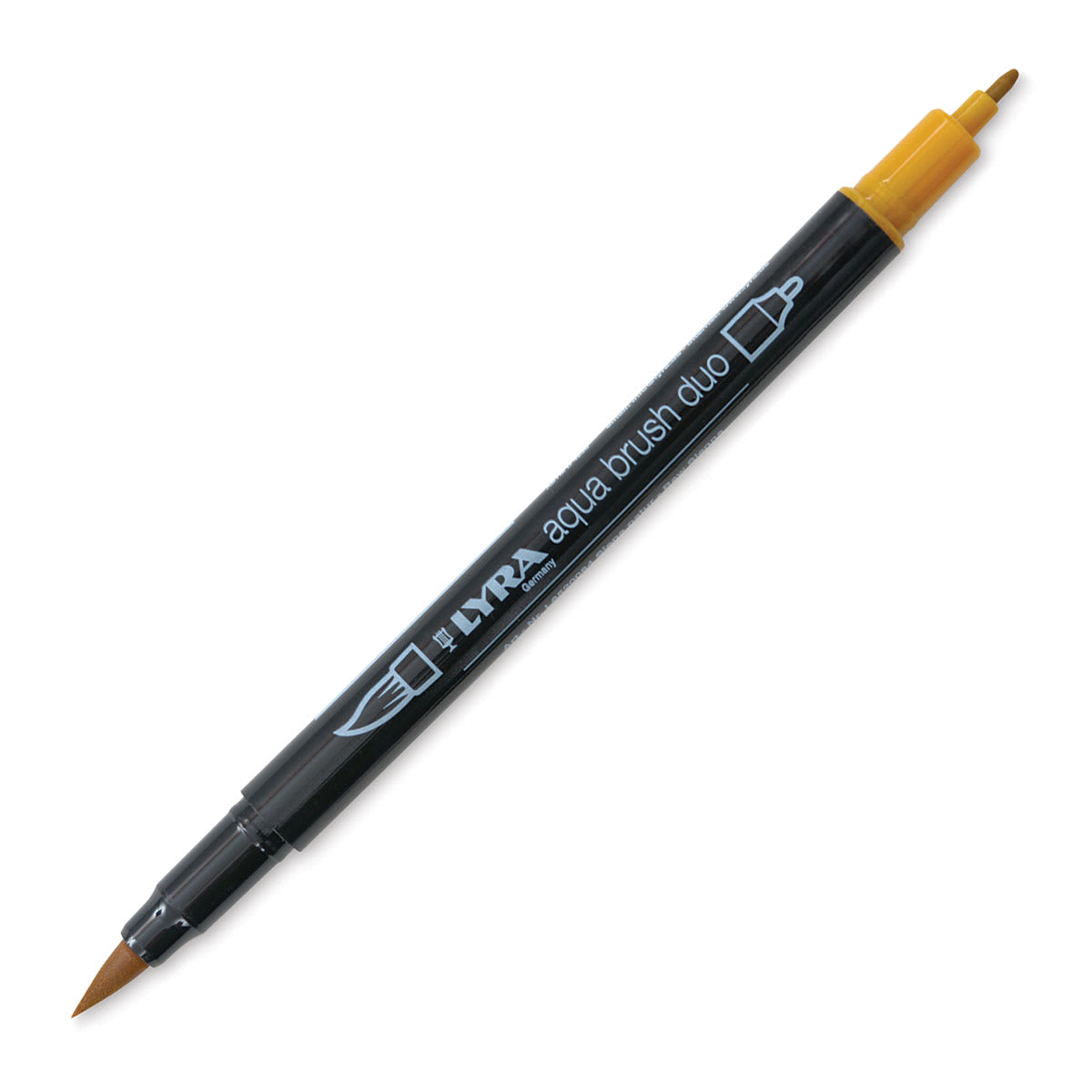 Lyra Aqua Brush Duo Marker - Raw Sienna 084 (with caps off)
