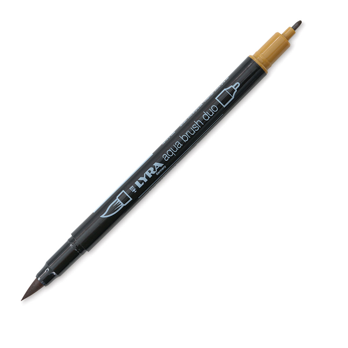 Lyra Aqua Brush Duo Marker - Brown Ochre 082 (with caps off)