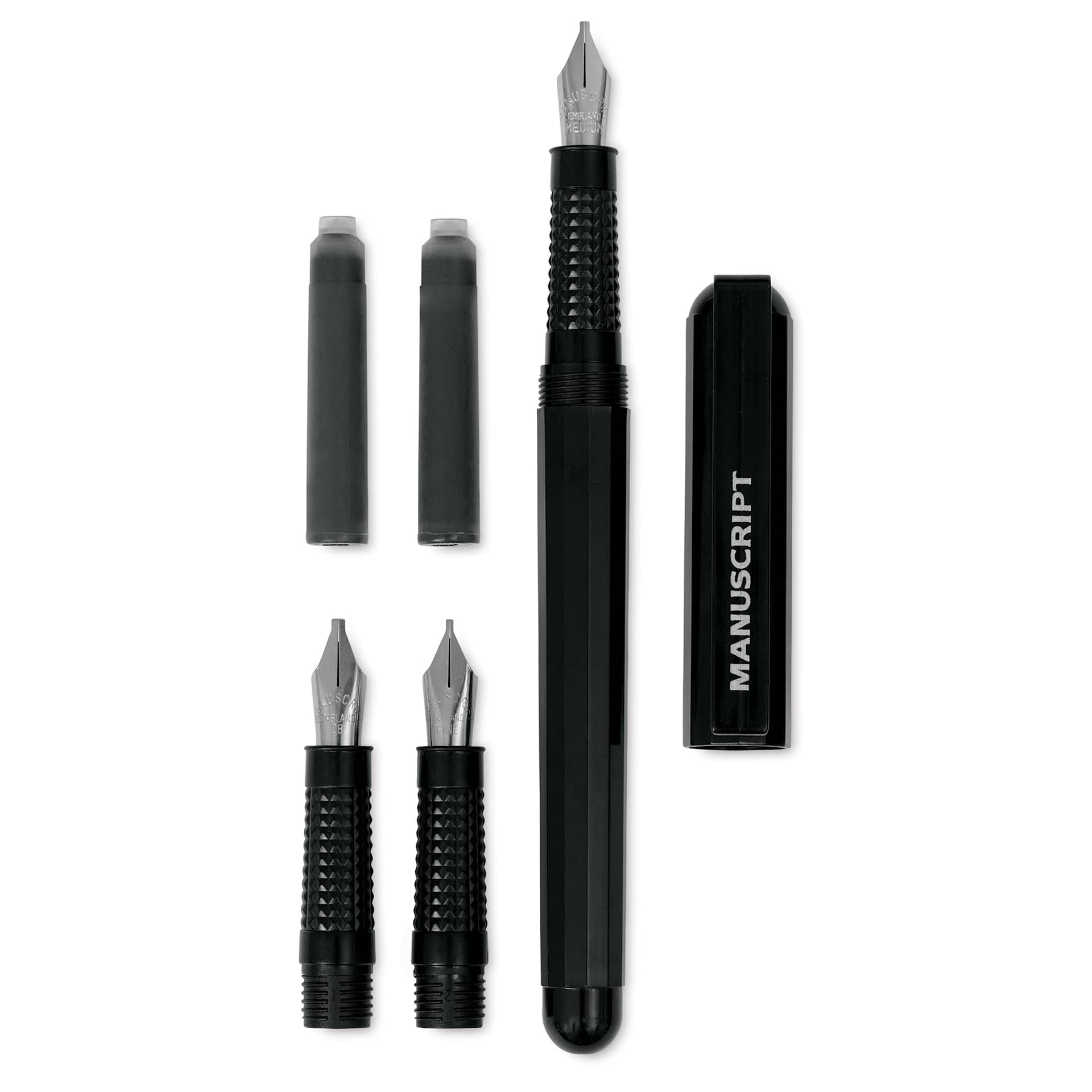 Manuscript Calligraphy Fountain Pen - Beginner's Set, contents laid out