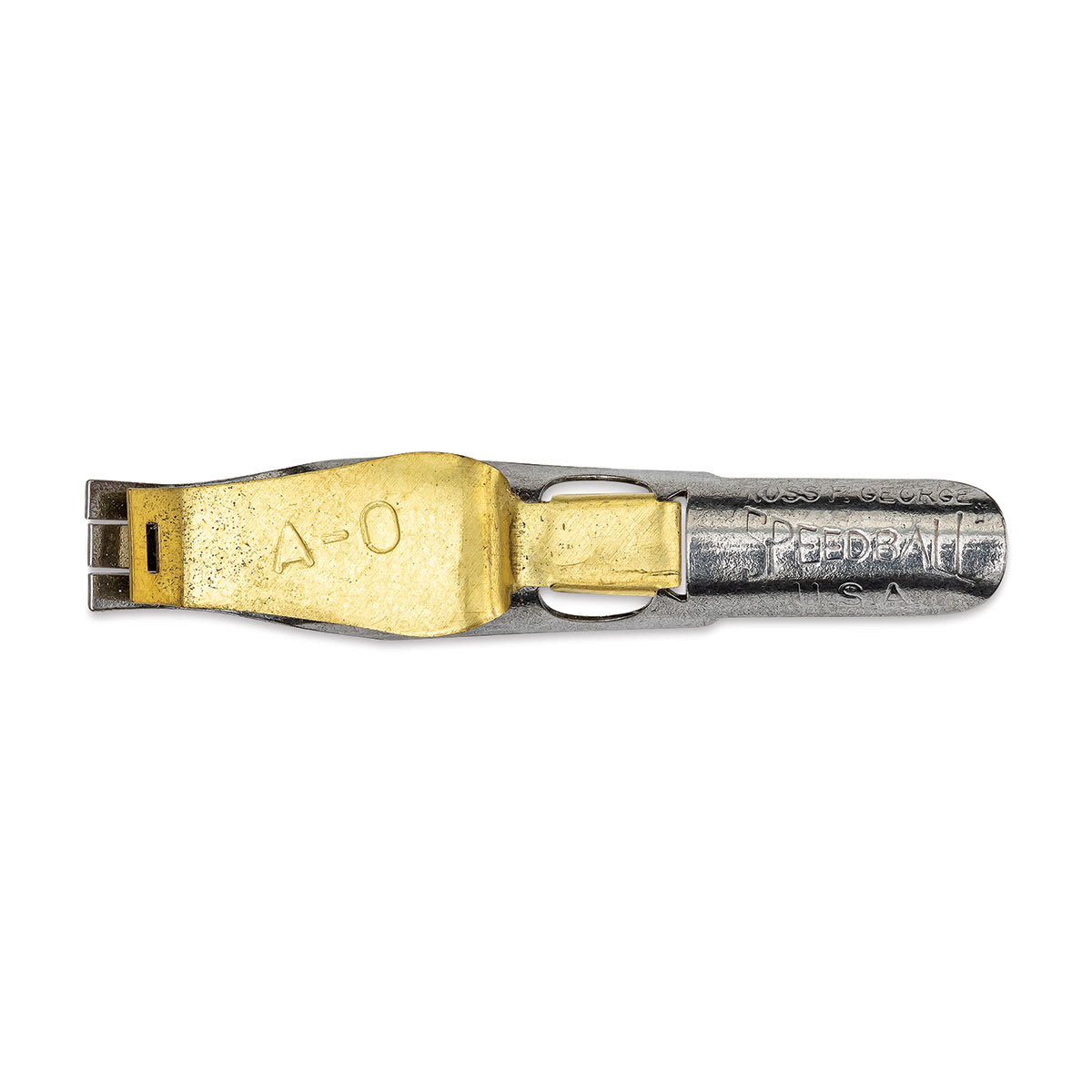 Speedball Broad Edge A-Series Square Calligraphy Nib - A0, view of the top of the nib