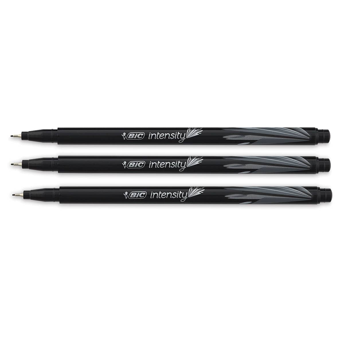 Bic Intensity Fineliner Marker Pen Sets - 3 pc Black Pen Set shown horizontally